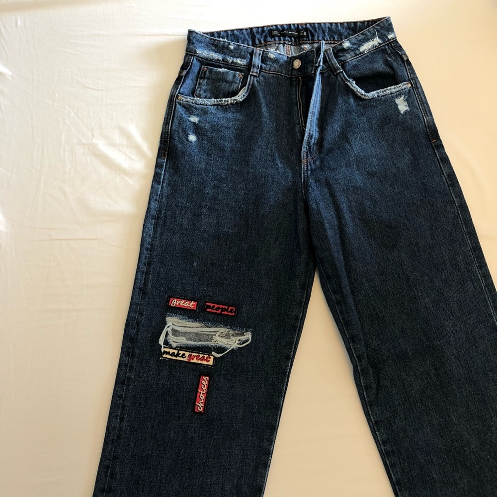 Zara Patch Mom Jeans